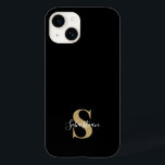 ブラックおよび金ゴールド |イニシャルモノグラムパーソナライズされた名 Case-Mate iPhone 14ケース<br><div class="desc">このスタイリッシュ電話ケースデザインは黒シンプルと金ゴールドのモダンデザインを備えている。イニシャルと名前を持つ親切な電話カスタムケースを作る。特別な人やカッコいいあなたユニークのための贈り物になるだろう。フォントもしや位置を変更したい場合はクリックカスタマイズ「更上」ボタンをクリックして編集する。私の店BarabomStudioではさらに多くのデザインを利用できる。</div>