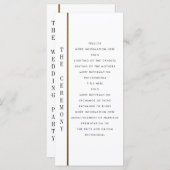 ブラックおよび金ゴールド |カスタムウェディングプログラム プログラム (正面/裏面)