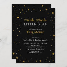 ブラックおよび金ゴールド | キラキラ星の赤ちゃんシャワー
