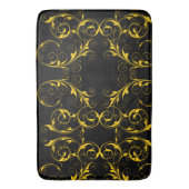 ブラックおよび金ゴールド バスマット (正面縦)