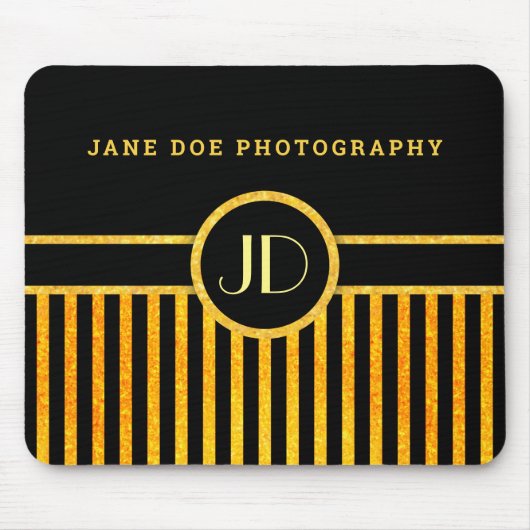 ブラックおよび金ゴールド マウスパッド (正面)