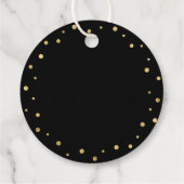 ブラックおよび金ゴールド | モダン誕生日お願い フェイバータグ (裏面)