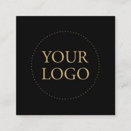 ブラックおよび金ゴールド |ロゴシンプルとソーシャルメディア スクエア名刺