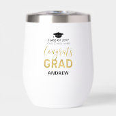 ブラックおよび金ゴールド |名前おめでとう大学院卒業ギフト (正面)