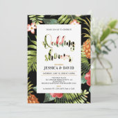ブラックおよび金ゴールド |夏のウェディングシャワー招待状 招待状 (スタンド正面)