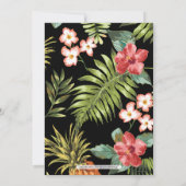 ブラックおよび金ゴールド |夏のウェディングシャワー招待状 招待状 (裏面)