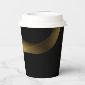 ブラックおよび金ゴールド | 紙カップ – ラグジュアリー | カスタムロゴ 紙コップ (裏面)