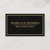 ブラックおよび金ゴールドSEOコンサルタントの名刺 名刺 (正面)