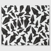 ブラックお尻プラグパターン – カスタマイズ可能 ラッピングペーパー (フラット)