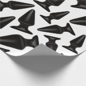 ブラックお尻プラグパターン – カスタマイズ可能 ラッピングペーパー (角)