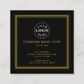 ブラックお洒落と金ゴールドスクエアの名刺 スクエア名刺 (裏面)
