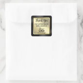 ブラックお洒落と金ゴールドThank You Businessロゴ スクエアシール (バッグ)