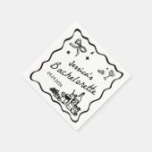 ブラックお洒落カクテルバチェロレッテ スタンダードカクテルナプキン (角)