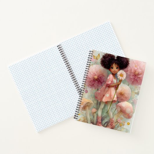 ブラックお洒落ガールアートノート ノートブック (内部)