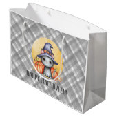 ブラックお洒落キャットハッピーハローウィン ラージペーパーバッグ (裏面アングル)