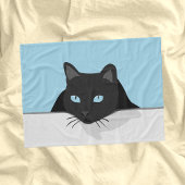 ブラックお洒落キャットフリースブランケット フリースブランケット