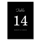 ブラックお洒落シンプルミニマル結婚リスト テーブルナンバー (裏面)