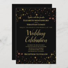 ブラックお洒落ズの輝きと星の金ゴールド結婚