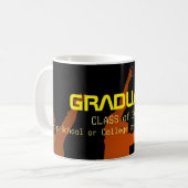 ブラックお洒落テクモダンの卒業 コーヒーマグカップ (正面左)