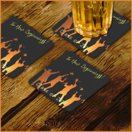 ブラックお洒落テクモダンの卒業 スクエアペーパーコースター