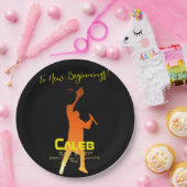 ブラックお洒落テクモダンの卒業 ペーパープレート (パーティー)