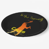 ブラックお洒落テクモダンの卒業 ペーパープレート (アングル)