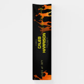 ブラックお洒落テクモダンの卒業 横断幕 (縦)