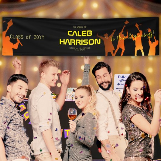 ブラックお洒落テクモダンの卒業 横断幕