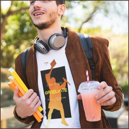 ブラックお洒落テクモダンの卒業 Tシャツ