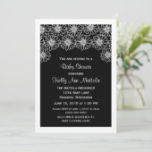 ブラックお洒落デイジーベビーシャワー招待状 招待状 (スタンド正面)