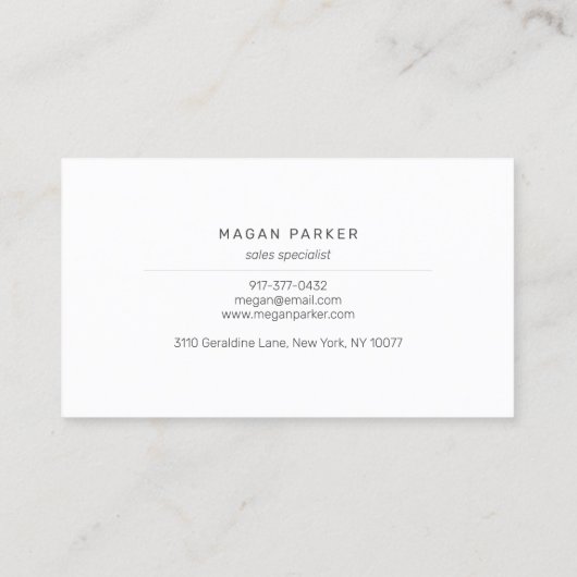 ブラックお洒落ミニマルプロフェッショナル | 起業家 名刺 (裏面)