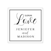 ブラックお洒落ラブスクリプトカスタムウェディングゴム ラバースタンプ (インプリント)