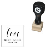 ブラックお洒落ラブスクリプトカスタムウェディング ラバースタンプ (押印)