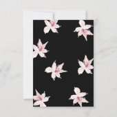 ブラックお洒落リースボヘ結婚ミアン囲い 出欠カード (裏面)