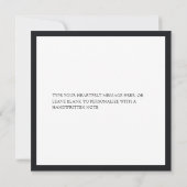 ブラックお洒落卒業式ローレルリーススクールエンブレム サンキューカード (裏面)