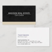 ブラックお洒落/ベージュトリム 名刺 (正面/裏面)