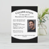 ブラックお祝いの写真追悼式 招待状 (スタンド正面)