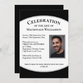 ブラックお祝いの写真追悼式 招待状 (正面/裏面)