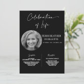 ブラックお祝いライフ葬儀記念 招待状 (スタンド正面)