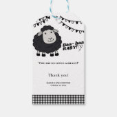 ブラックかわいいリトルラムベビーシャワー ギフトタグ (正面)