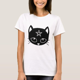 ブラックかわいい異教のネコTシャツ Tシャツ