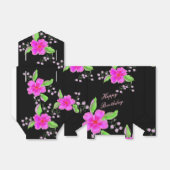 ブラックかわいらしのピンクの花のチョコレートのお願い フェイバーボックス (折り畳みなし)