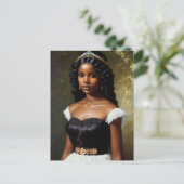 ブラックかわいらしプリンセスポートレートアート ポストカード (スタンド正面)