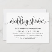 ブラックかわいらし書道ウェディングシャワー 招待状 (正面)