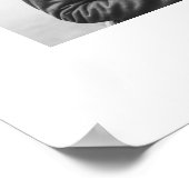 ブラックかわいらし書道結婚の写真デザイン ポスター (角)