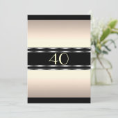 ブラックがアクセントのゴージャスな誕生日パーティー招待状（大） 招待状 (スタンド正面)