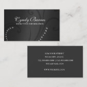 ブラックきらめくとクリスタルの名刺 名刺 (正面/裏面)