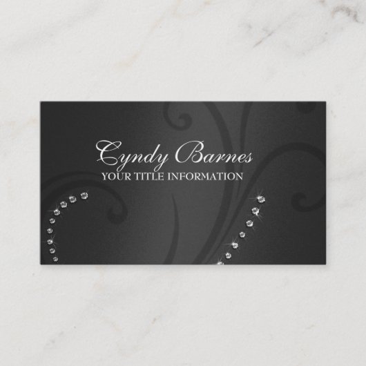 ブラックきらめくとクリスタルの名刺 名刺 (正面)