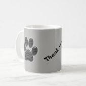 ブラックきらめくポープリントサンキューアニマルケアバー コーヒーマグカップ (正面左)