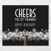 ブラックきらめくワイン スパークリングワインラベル (シングルラベル)